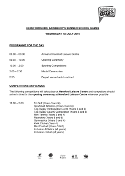 HEREFORDSHIRE WINTER SCHOOL GAMES