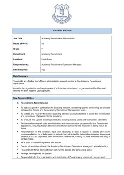 Academy Recruitment Administrator