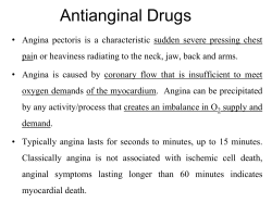 Antianginal Drugs (by: Mrs. Kanchan Chauhan)