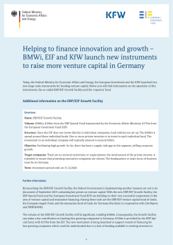 BMWi, EIF and KfW launch new instruments to raise more venture