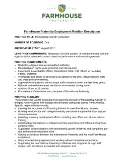FarmHouse Fraternity Employment Position Description