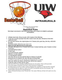 Intramural Rules - University of the Incarnate Word