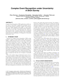 Complex Event Processing Under Uncertainty