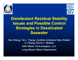 Disinfectant Residual Stability Issues and Possible Control