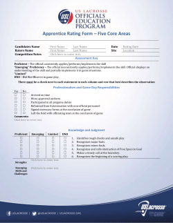 Apprentice Rating Form &ndash; Five Core Areas