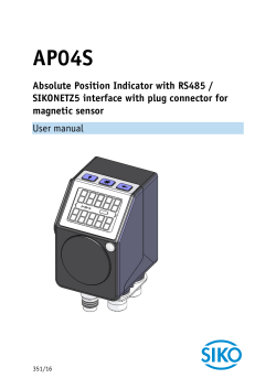 Absolute Position Indicator with RS485 / SIKONETZ5 interface with