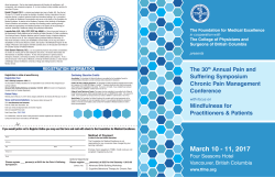 March 10 - 11, 2017 - The Foundation for Medical Excellence