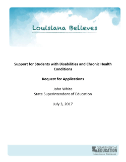 RFA for Students with Disabilities and Chronic Health Conditions