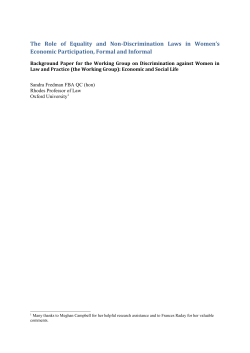 The Role of Equality and Non-Discrimination Laws in