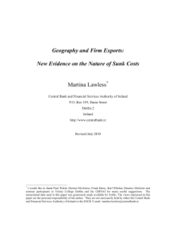 Geography and Firm Exports: New Evidence on the Nature of Sunk