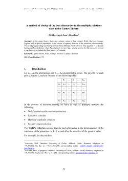 A method of choice of the best alternative in the multiple solutions