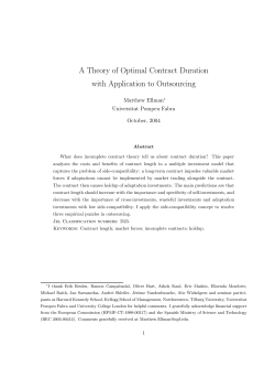 A Theory of Optimal Contract Duration with Application to