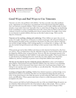 Good Ways and Bad Ways to Use Timeouts