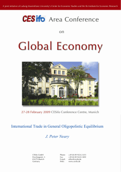 International Trade in General Oligopolistic Equilibrium J. Peter Neary
