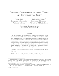 Cournot Competition between Teams: An Experimental Study