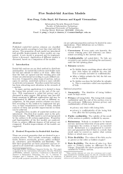 Five Sealed-bid Auction Models - Conferences in Research and