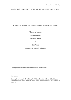 1 Running Head: DESCRIPTIVE MODEL OF