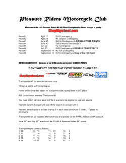 CONTINGENCY OFFERED AT EVERY ROUND THANKS TO