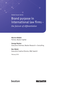 Brand purpose in international law firms - Beaton