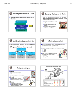 Deciding the Course of Action