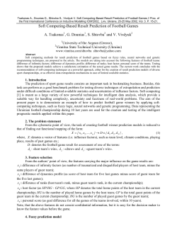 Soft Computing Based Picking Winners of Football Games