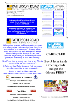 CARD CLUB Buy 5 John Sands Greeting cards and get the 6th one
