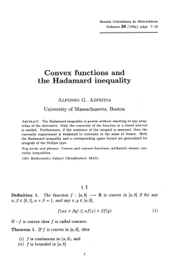 Convex functions and the Hadamard inequality