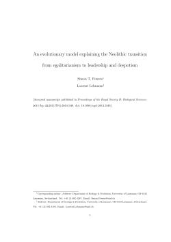 An evolutionary model explaining the Neolithic transition from