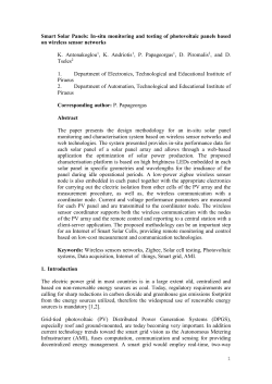 Smart Solar Panels: In-situ monitoring and testing of photovoltaic