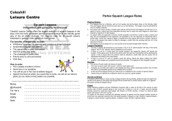 Squash Leagues Application