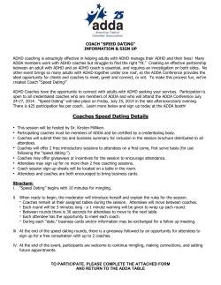 Coaches Speed Dating Details