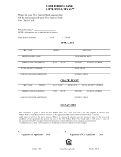 ATM/Debit Card Application - First Federal Bank of Littlefield Texas