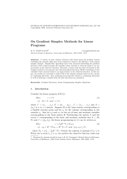 On Gradient Simplex Methods for Linear Programs