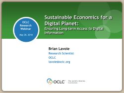 Economic Sustainability of Digital Information