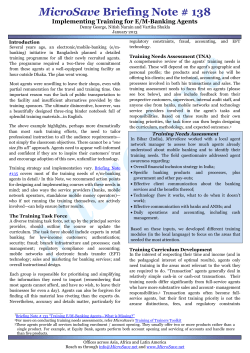 Implementing Training for E/M-Banking Agents