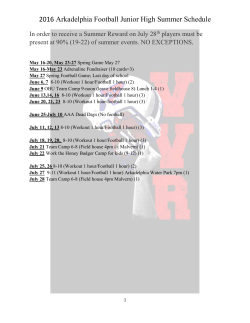2016 Arkadelphia Football Junior High Summer