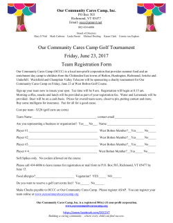 Golf Team Registration Form