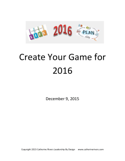 Create Your Game for 2016 Workbook