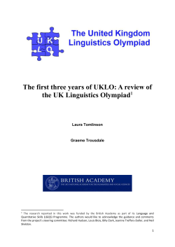 Introduction - UK Linguistics Olympiad