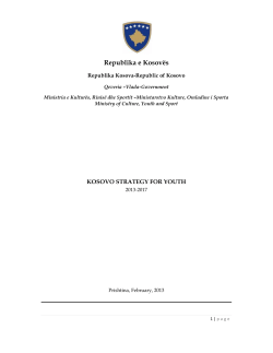 kosovo youth strategy and action plan 2013 - 2017