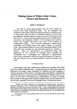 Making Sense of White-Collar Crime: Theory and