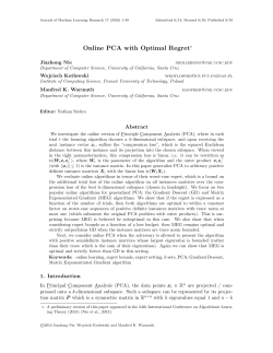 Online PCA with Optimal Regret - Journal of Machine Learning