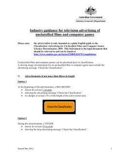 Television advertising of unclassified films and computer games