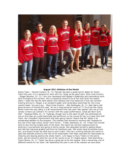 August 2011 Athletes of the Month Dance Team &ndash; Hannah Carlson