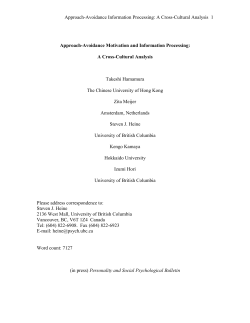 Culture, Regulatory Focus, and Performance