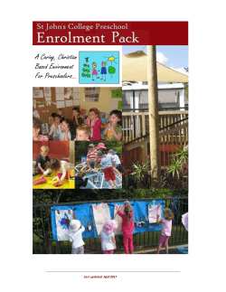 Pack - St John`s College Preschool