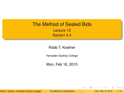 The Method of Sealed Bids - Hampden