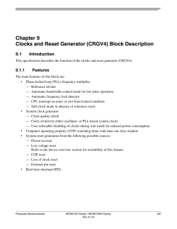 Chapter 9 Clocks and Reset Generator (CRGV4) Block Description