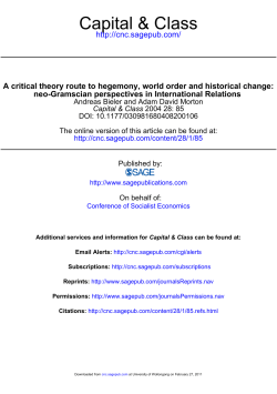 Bieler and Morton A Critical Theory Route