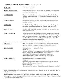CLASSIFICATION OF HOLDING&mdash;From USA Football